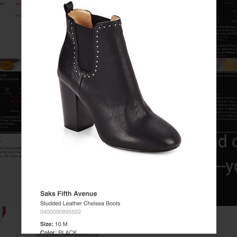Saks Fifth Avenue Studded Leather Chelsea Boots